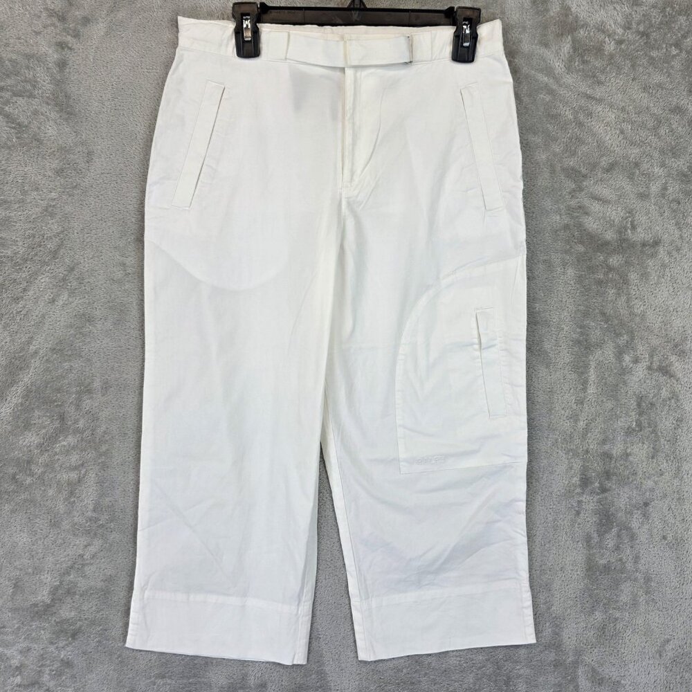 Ralph Ralph Lauren Pants Womens Size 10 White Stretch Cropped Cotton Casual VTG